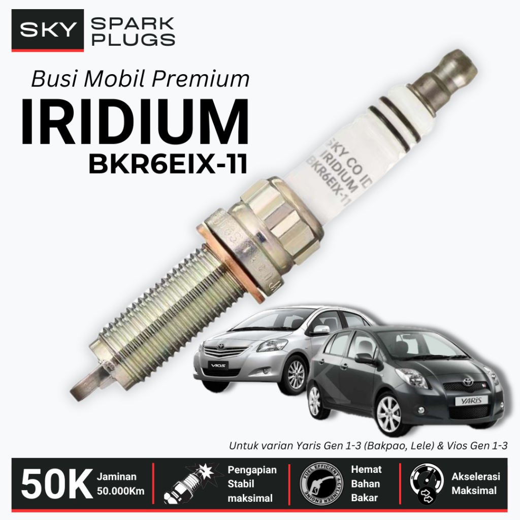 หัวเทียน Sky Pure Iridium Toyota Yaris Bakkao Lele Vios Swift Iridium 100% / หัวเทียน / BKR6EIX-11