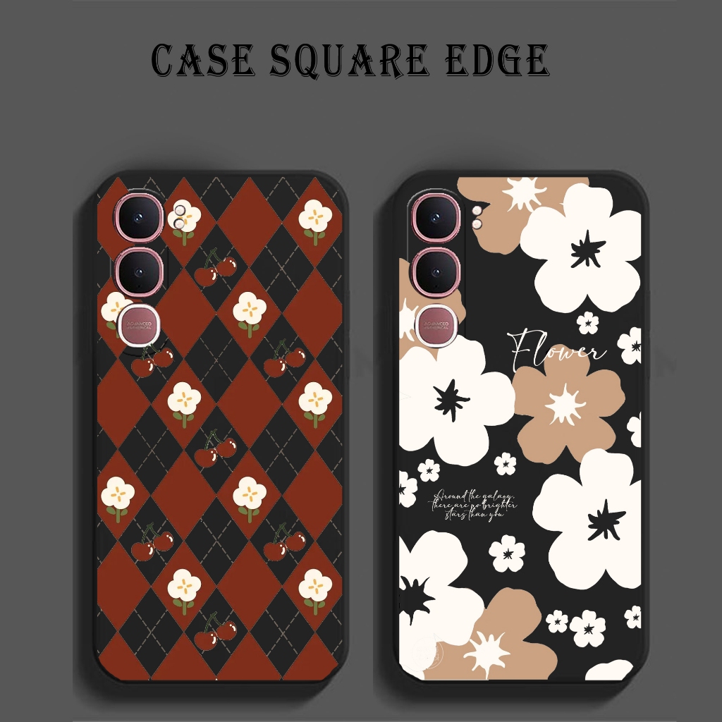 Square Edge Motif Case [MCF 02] For Type Vivo Y31 Motif Case Rubber Case Cute Case Vivo Y31