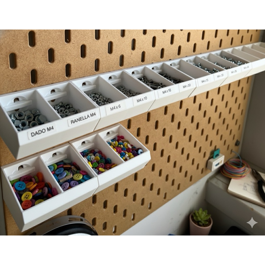 ภาชนะ Pegboard Ikea Skadis หรือสินค้าขนาดเล็ก | 1 ห่อ 2 ชิ้น