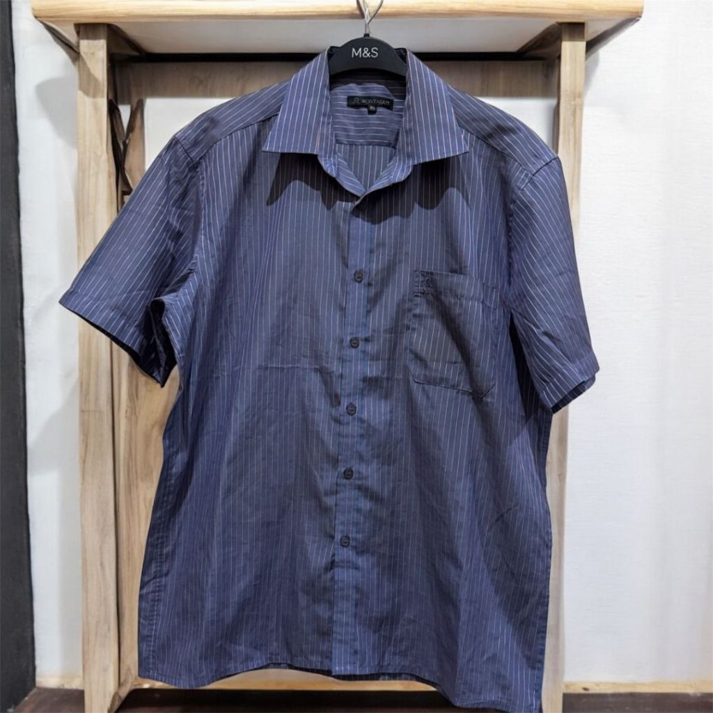 เสื้อเชิ้ตผู้ชาย KEMEJA MONTAGUT Paris | เสื้อเชิ้ตแขนสั้นลายทางสําหรับผู้ชาย