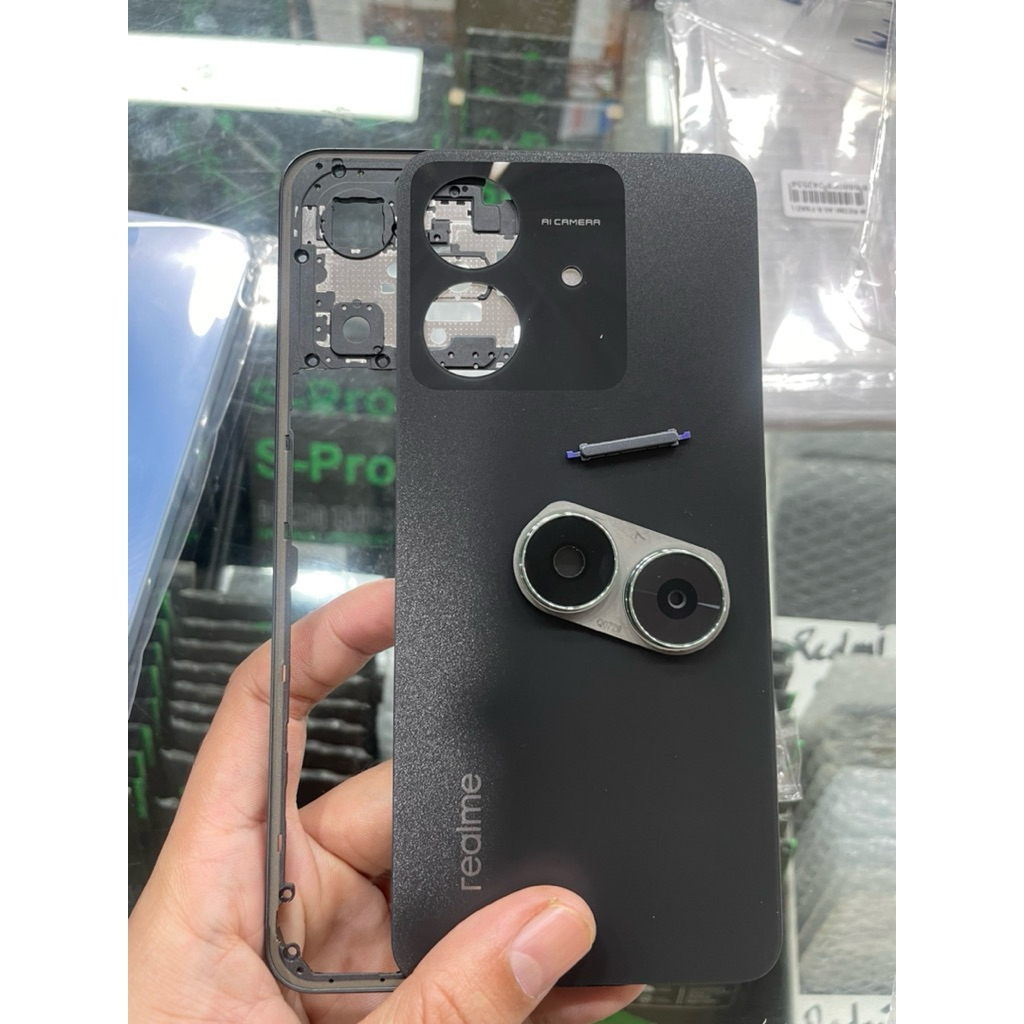 TOMBOL Casing Housing Kesing Realme NOTE 60X RMX3938 BackDoor ฝาครอบด้านหลัง + Bezel Bazzel NOTE 60X