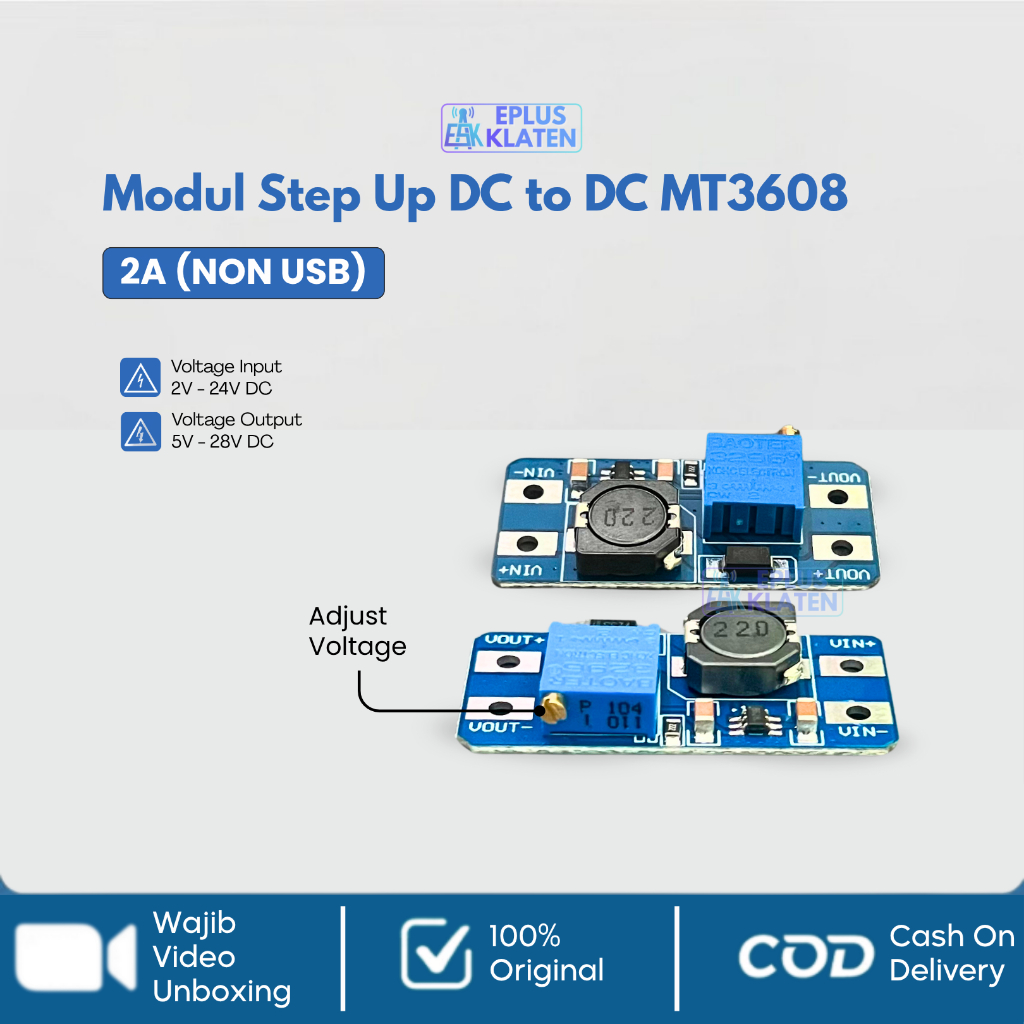 MT3608 Step Up DC-DC 2A Stepup DC เป็น DC Power Booster Module