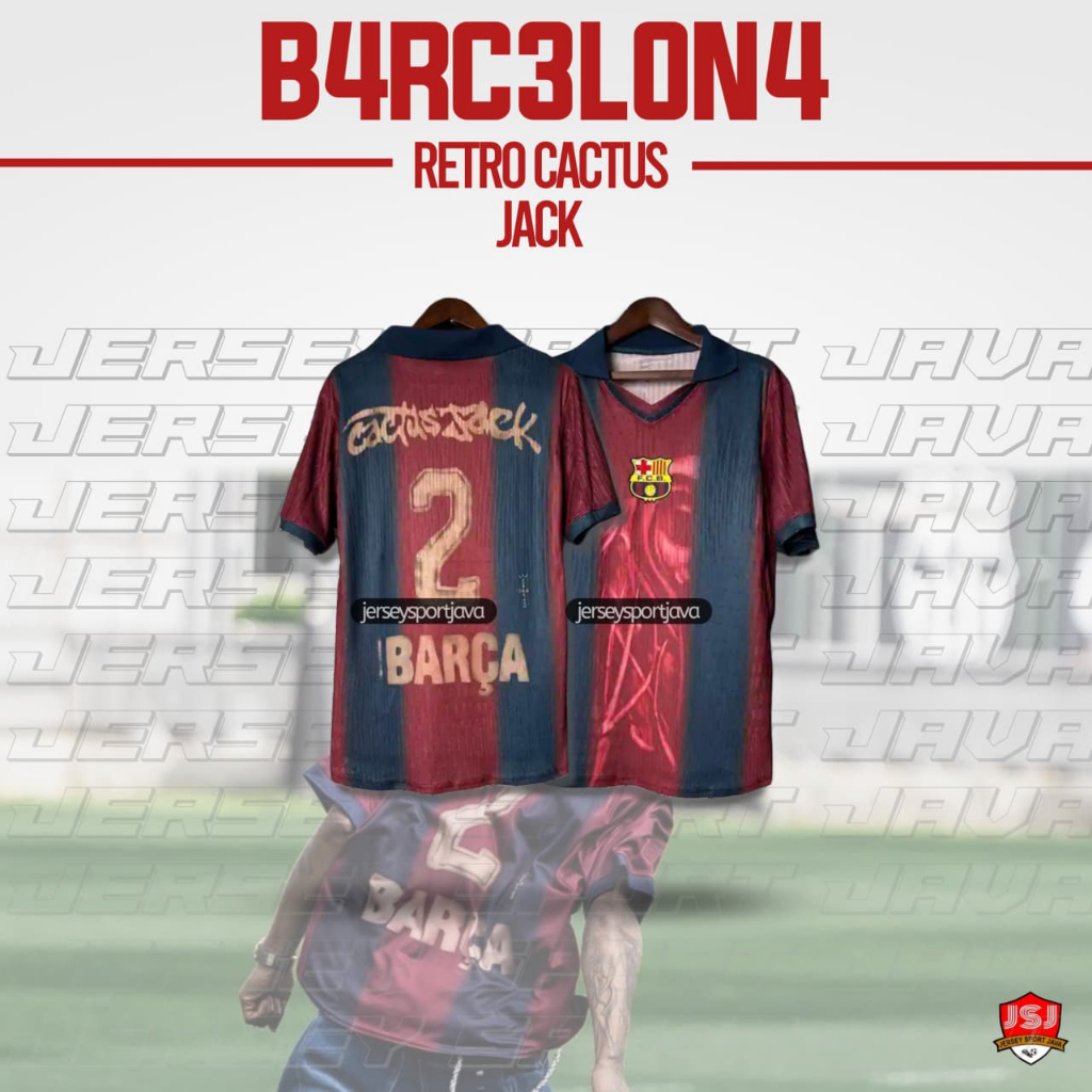 BARCELONA X CACTUS JACK 2000/2001 เสื้อฟุตบอลผู้ชายเกรดเดิม - นําเข้า