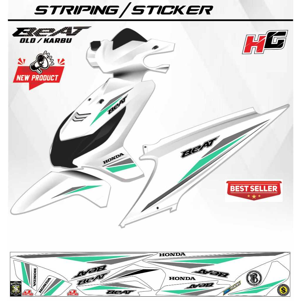 BEAT CARBON/OLD SIMPLE ELECTRACTION STICKER FUL RIGHT ซ้าย LIKE NEWEST PWK22