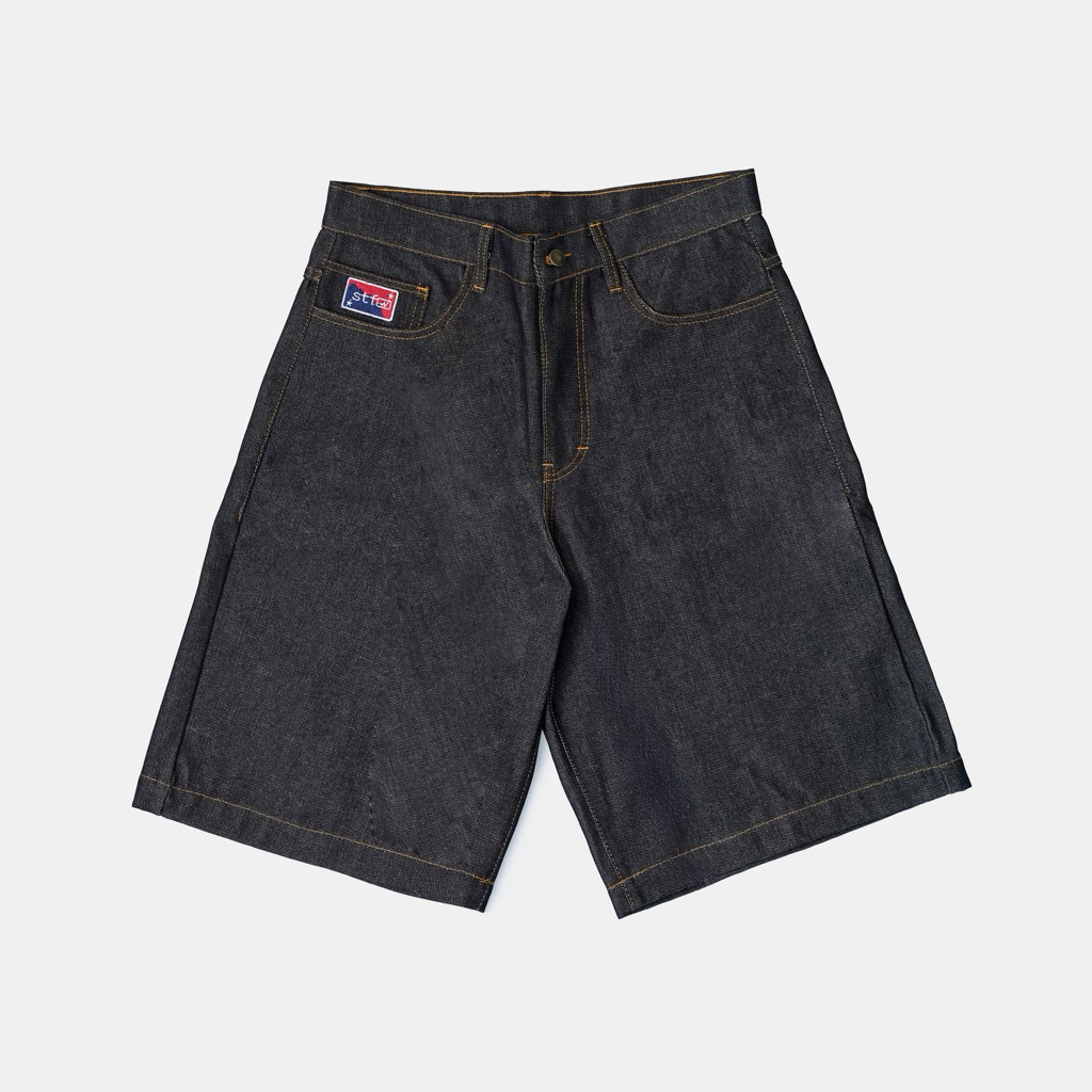 Satisfaction Raw Denim Jort Pants TRACER Black