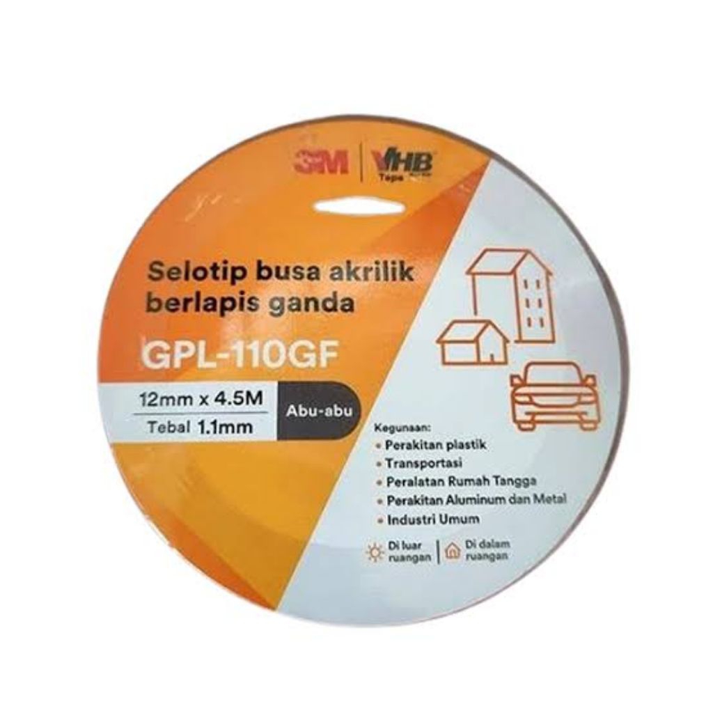 MERAH 3M GPL-110F Automotive Double Tape สีแดง 12 mm x 4.5 เมตร