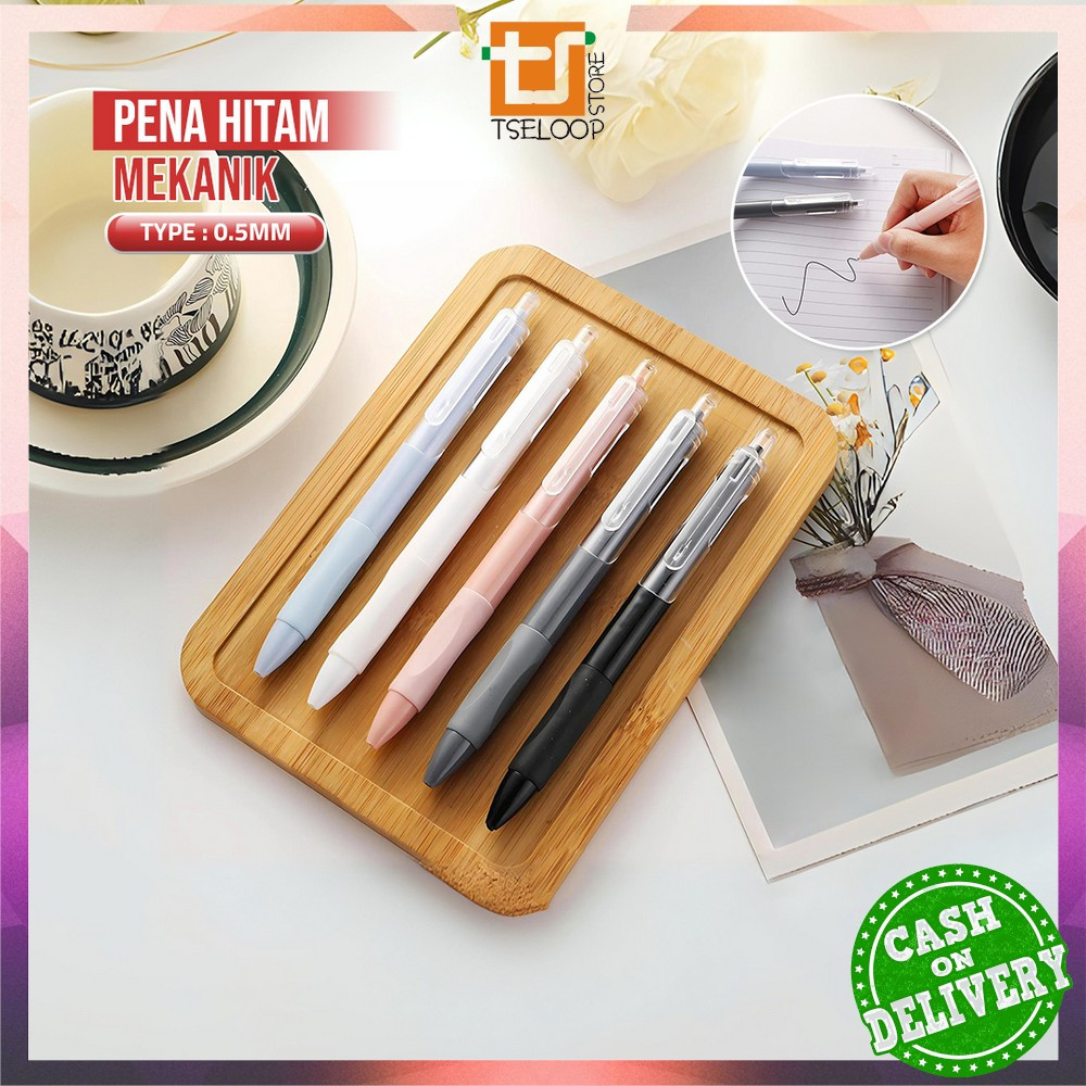 ปากกา EC OFM-A100 ST แห้งเร็ว 0.5 มม. ปากกาเป็นกลาง / ปากกาแบบพับเก็บได้ นักเรียน / ปากกาสีดํา