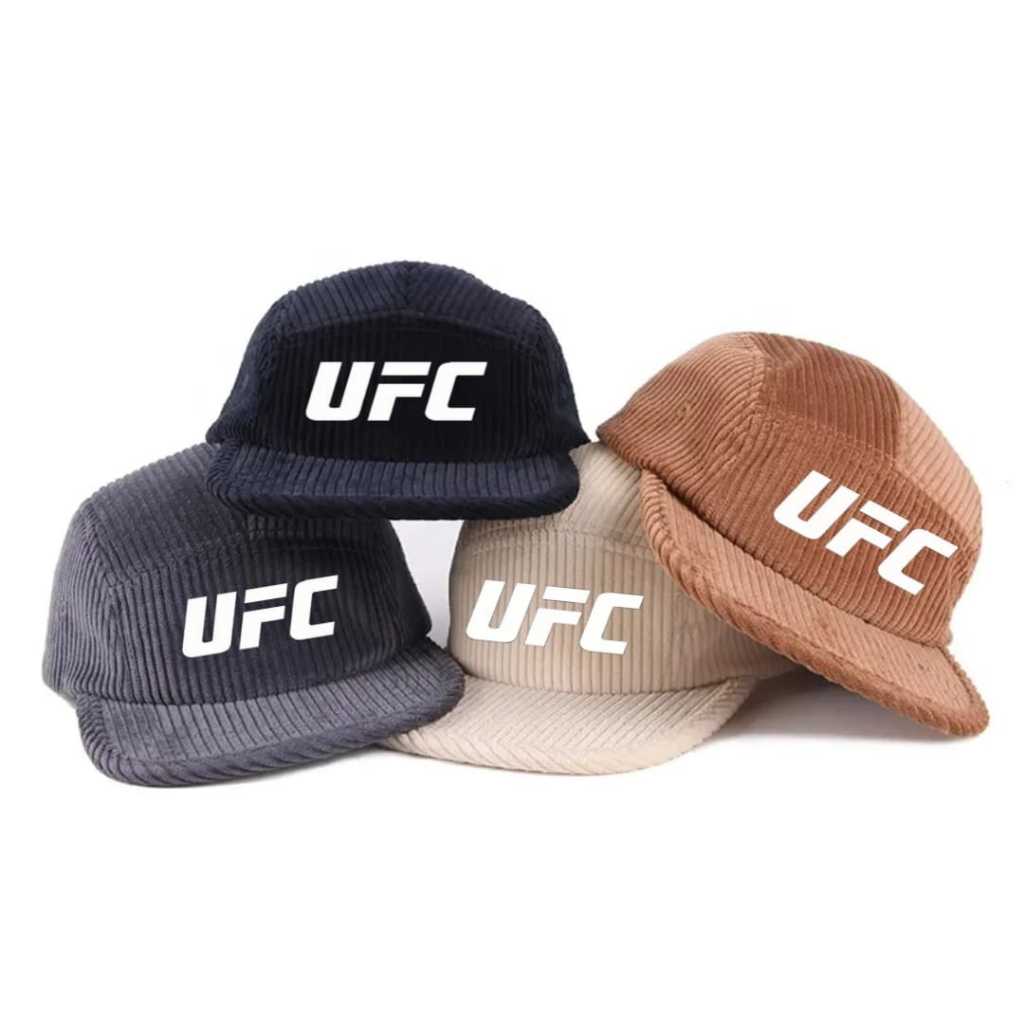 UFC Fighting 5 แผงหมวกผ้าลูกฟูก Cool UFC Corduroy หมวกห้าแผง