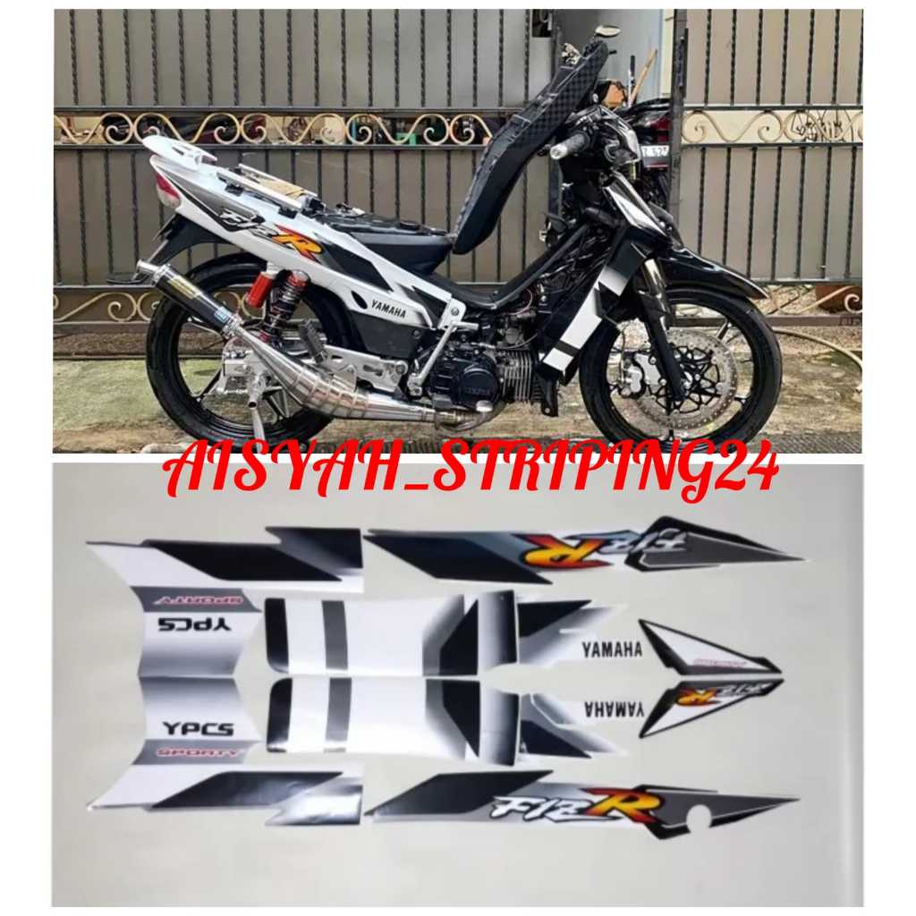 FIZR F1zr 2001-2002 Black and White Motorcycle Sticker Striping