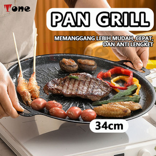 wajan anti lengket teflon anti lengket Grill Anti Lengket/Alat Grill PanggangPanggangan BBQ Bulat Kompor /WajanPemanggang BBQ Grill Pan Anti LengketSerbaguna 34 cm Portable Kitchenware