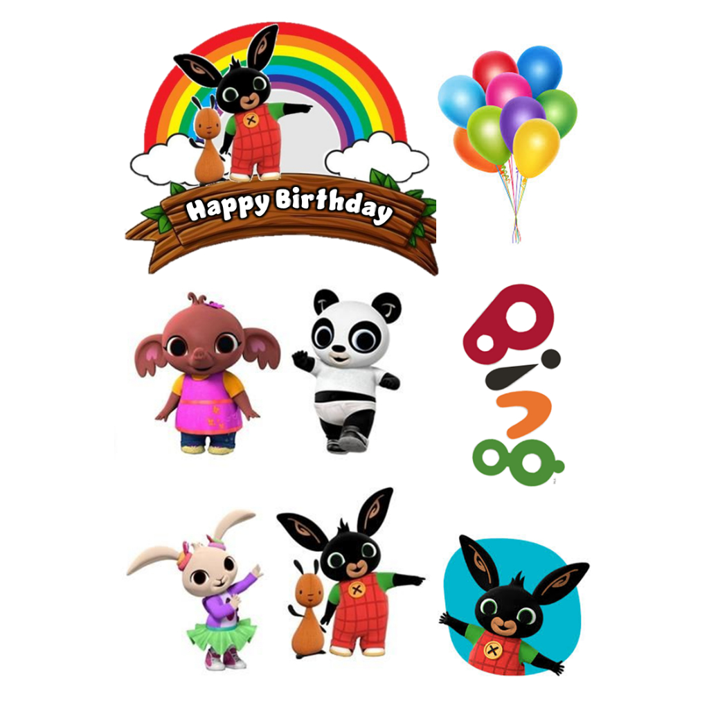 BING BUNNY เค้ก TOPPER CUSTOM NAME | BING BUNNY THEMED BIRTHDAY เค้ก ตกแต่ง | BING BUNNY TOPPER