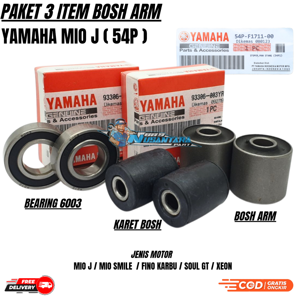 MIO SPORTY MOUNTING RUBBER PACKAGE + BEARING 6003 + MIO J / MIO SMILE / SOUL / NOUVO / MIO M3 / XEON / FINO F1