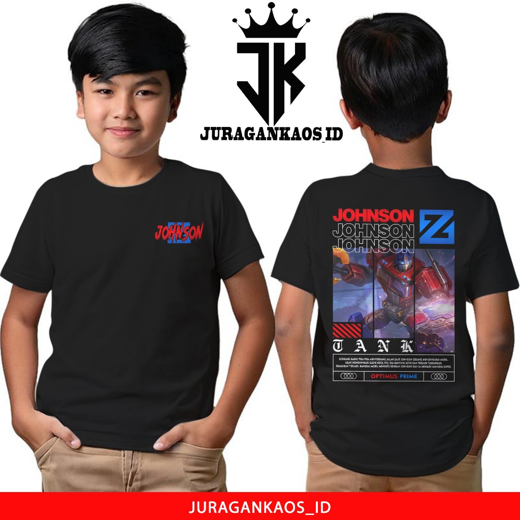 KATUN JuraganKaos Childrens Mobile Legend Jhonson Optimus Prime Motif - เสื้อยืดเด็ก อายุ 1 ถึง 12 ป