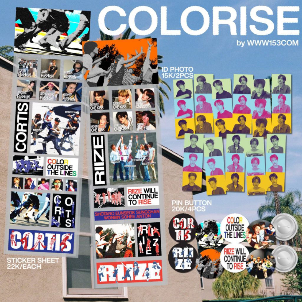COLORISE cortis & riize แผ่นสติ๊กเกอร์ พิน id photo