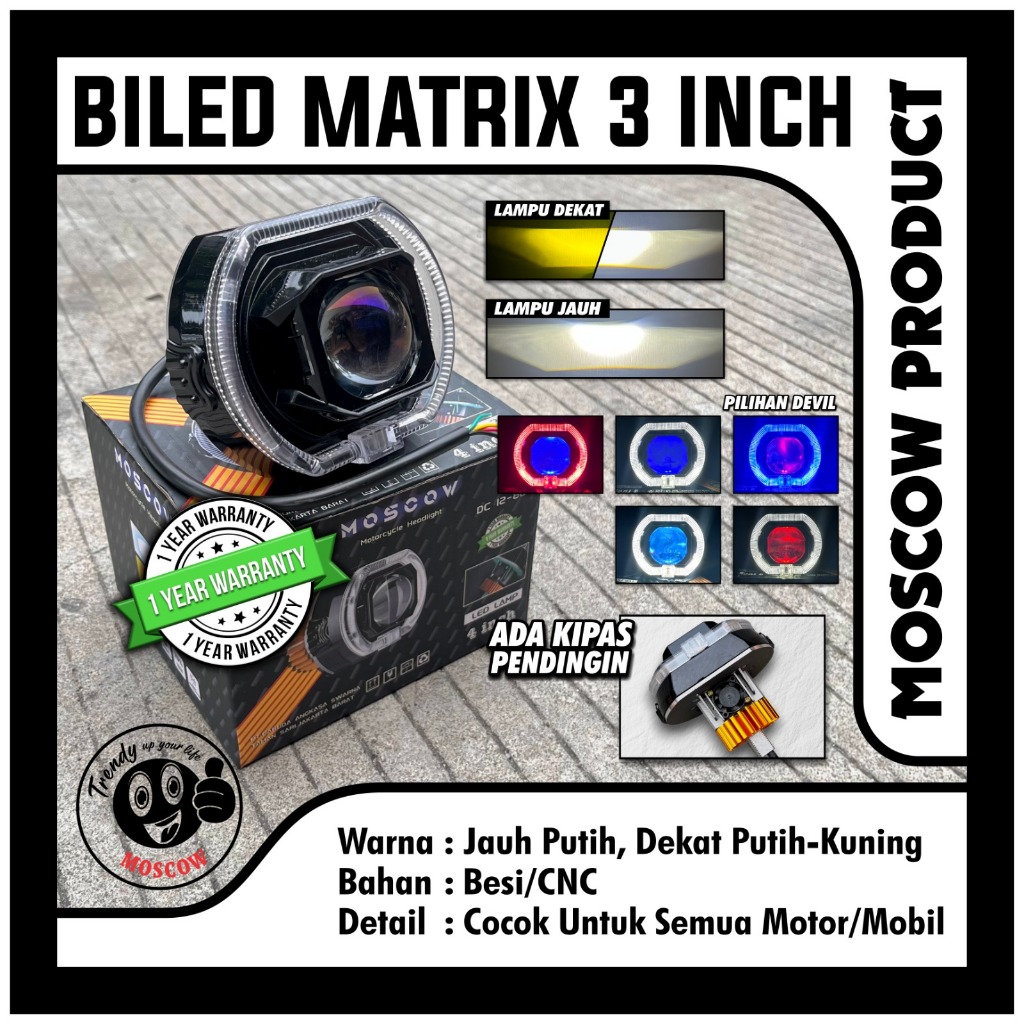 รับประกัน 1 ปี PROJECTOR BILED MATRIX 3 INCH MOSCOW ORIGINAL TYPE LG3 PROJECTOR LENS FLAT CUT PROJEC