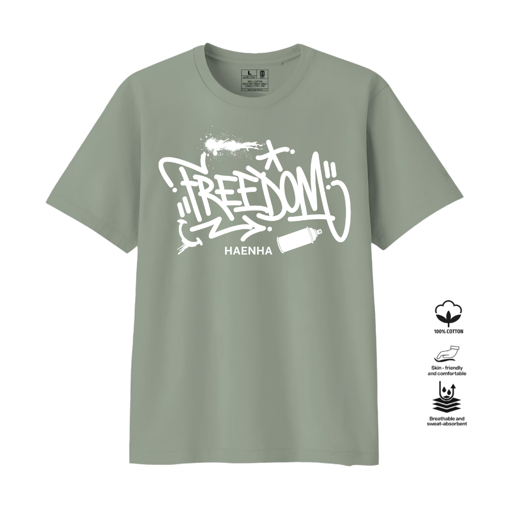 HAENHA Freedom เสื้อยืดผ้าฝ้าย Combed 24S