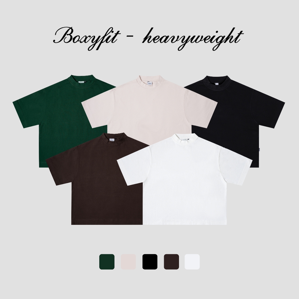 Exhale Apparel Boxyfit Tshirt Heavyweight ธรรมดาว่างเปล่า