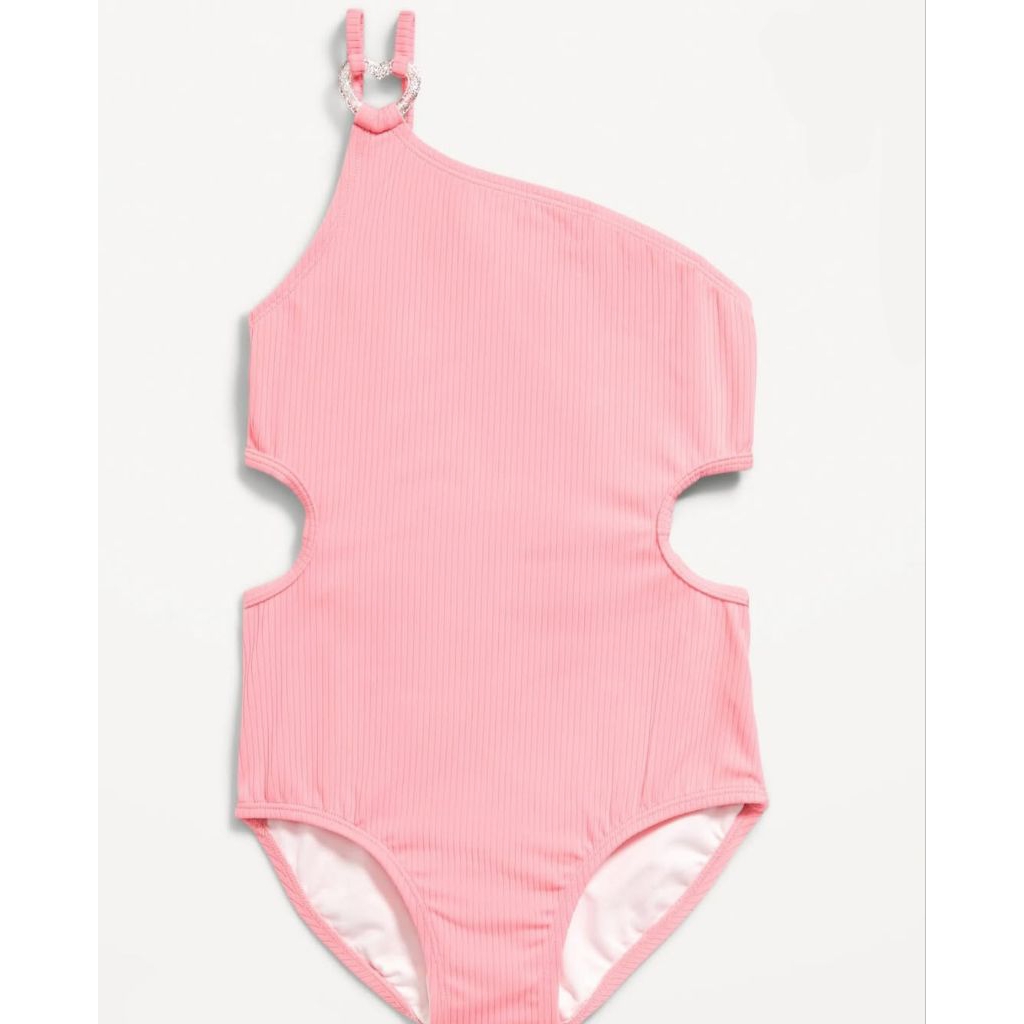 RIBBED ASYMMETRIC SWIM PINK CHARM LOVER SILVER M (8-9TH)) CODE F5
