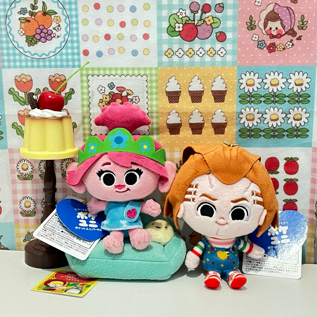 Poppy Trolls & Chucky Plushies พวงกุญแจป้ายใหม่