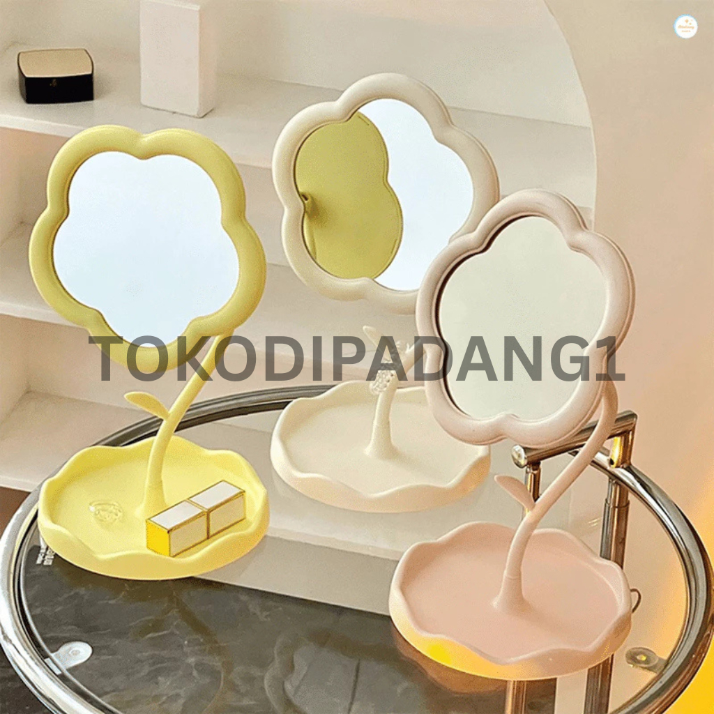 FLOWER MIRROR STAND / MAKEUP MIRROR FLOWER / STAND AESTHETIC DESK MIRROR