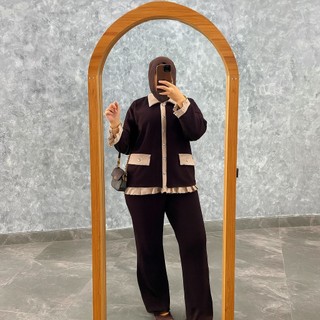 One Set Amira Setelan Wanita Cardigan Celana Cutbray Knit Rib Baju Setelan Wanita Setelan Wanita Rib Knit Premium One Set Korean Look Set Hijab Rib Knit Premium