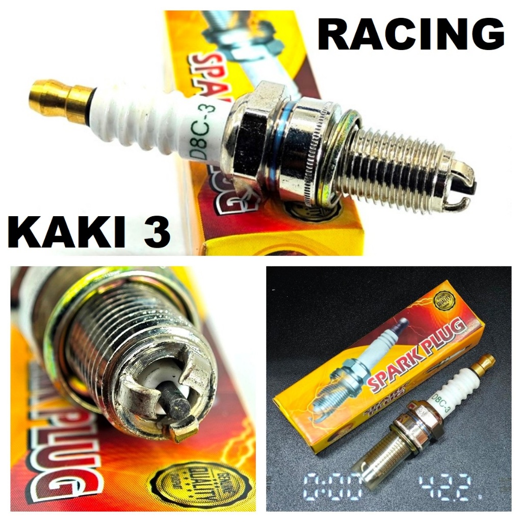 10E RACING SPARK PLUG K3 กล่องสีเหลือง D8C-3 d8ea d8ey gl 100 เสือ thunder scorpio z max pro glpro g
