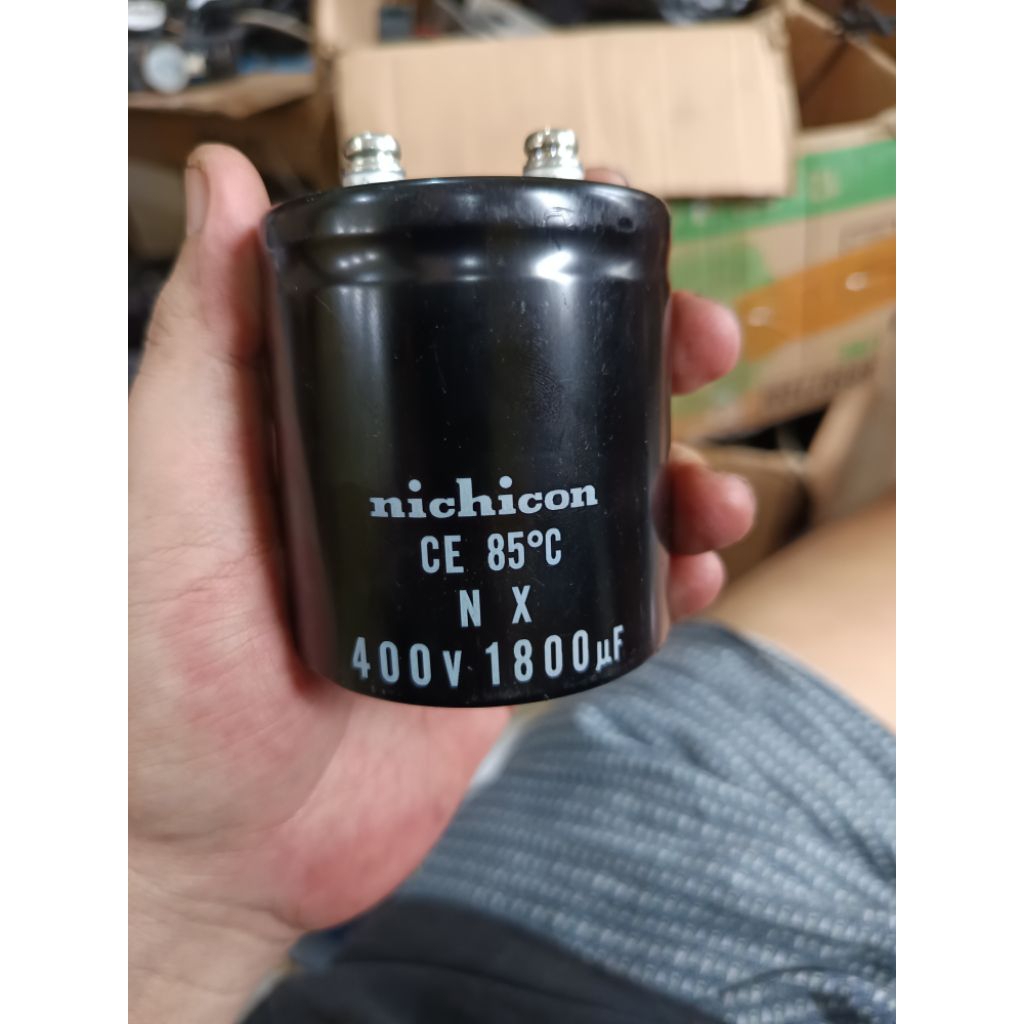 ELCO JUMBO nichicon 400v 1800uf สูง 7 ซม. เส้นผ่านศูนย์กลาง 6.3 ซม.
