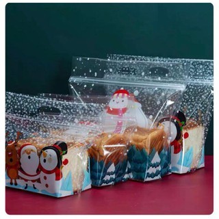ชุดซิปขนาดใหญ่สําหรับคริสต์มาสขนาดใหญ่ HAMPERS / ZIPLOCK BREAD SANTA CLAUS RIBBON MOTIF LUXURY MULTI