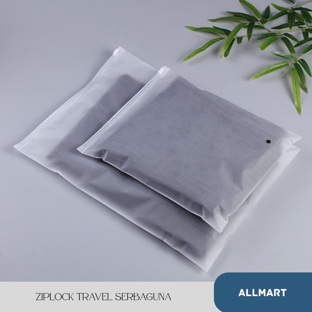 AM ZIPLOCK PLAIN TRAVEL POUCH MULTIPURPOSE ZIPPER MOTIF PACKAGING STORAGE BAG