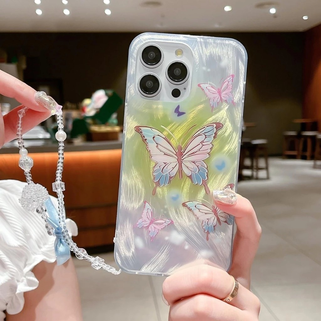 CLARITY Swirl Casing Hologram Silver Butterfly สําหรับ Vivo Y28 4G Y29 4G Y30 Y50 Y35 Y36 4G D031