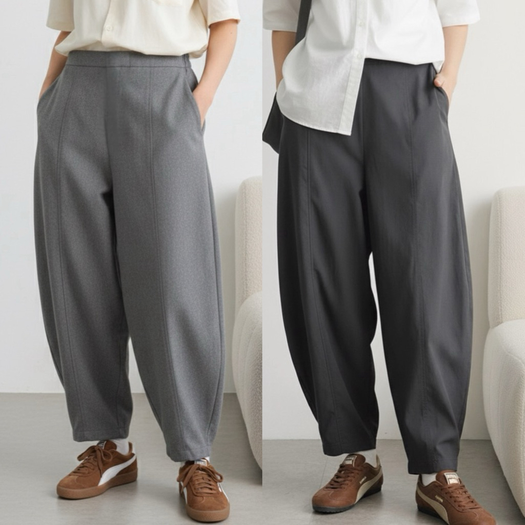 กางเกง BARREL - กางเกงทํางานผู้หญิง - กางเกงสํานักงานบอลลูน Semiwool BARREL