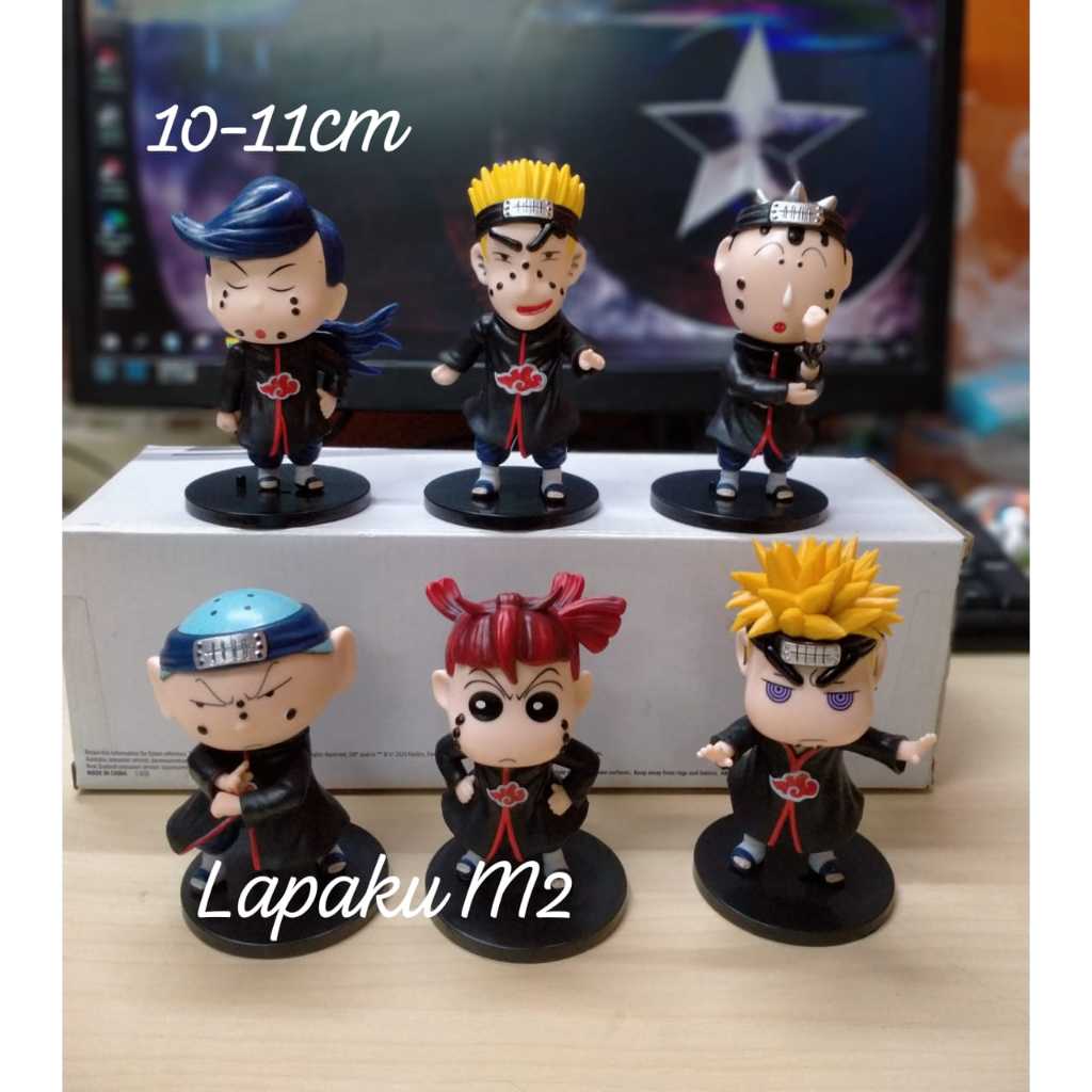 Action Figure Shinchan Shinchan คอสเพลย์ Naruto Akatsuki Set 6 ชิ้น