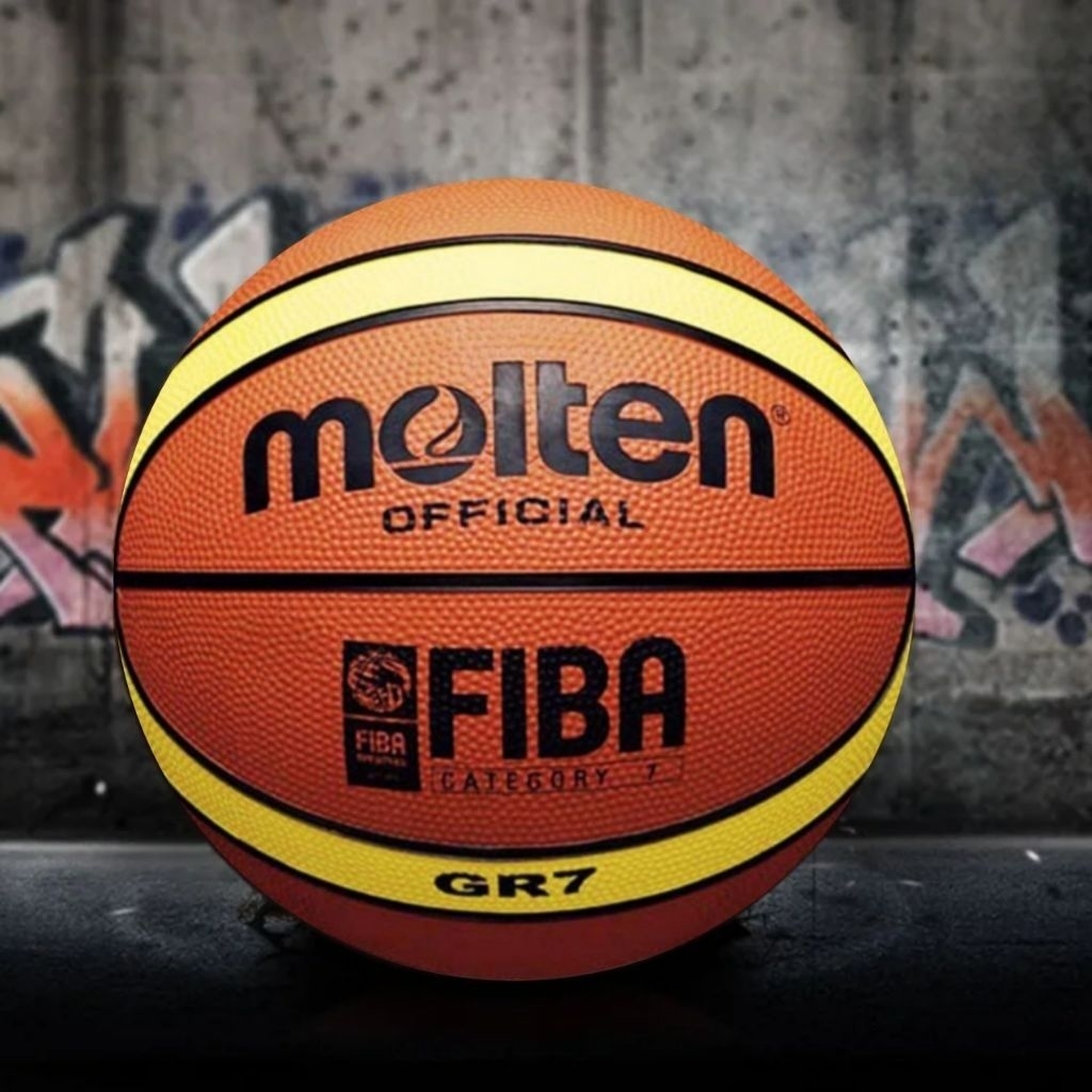 ลูกบาสเก็ตบอล Molten ขนาด 7 Molten Fiba GR7 วาล์วฟรีบาสเก็ตบอล