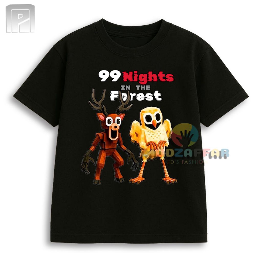 99 NIGHT IN FOREST THE DEER THE OWL ROBLOX BOYS AND GIRLS เสื้อยืด 99 NIGHT IN FOREST