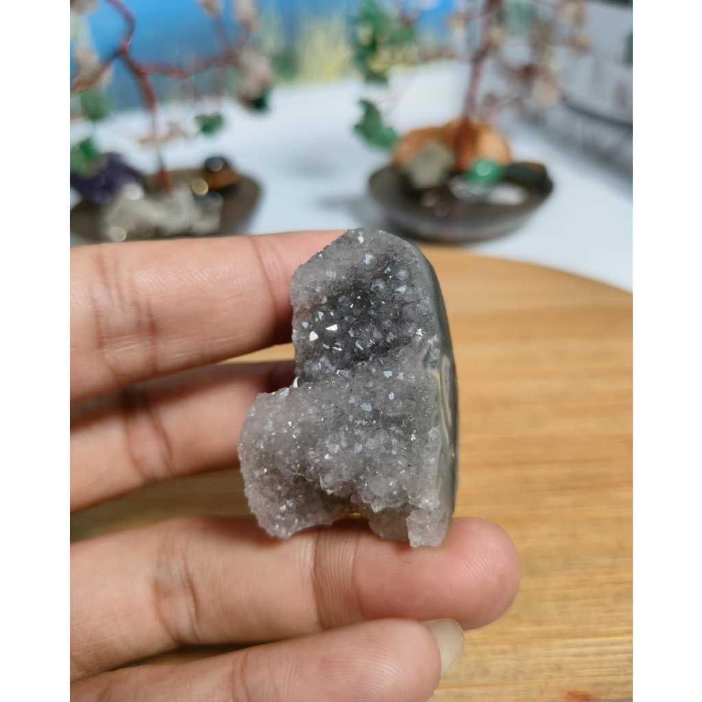 Natural Color Amethyst Quartz Druzy Cluster Small Geode (2)
