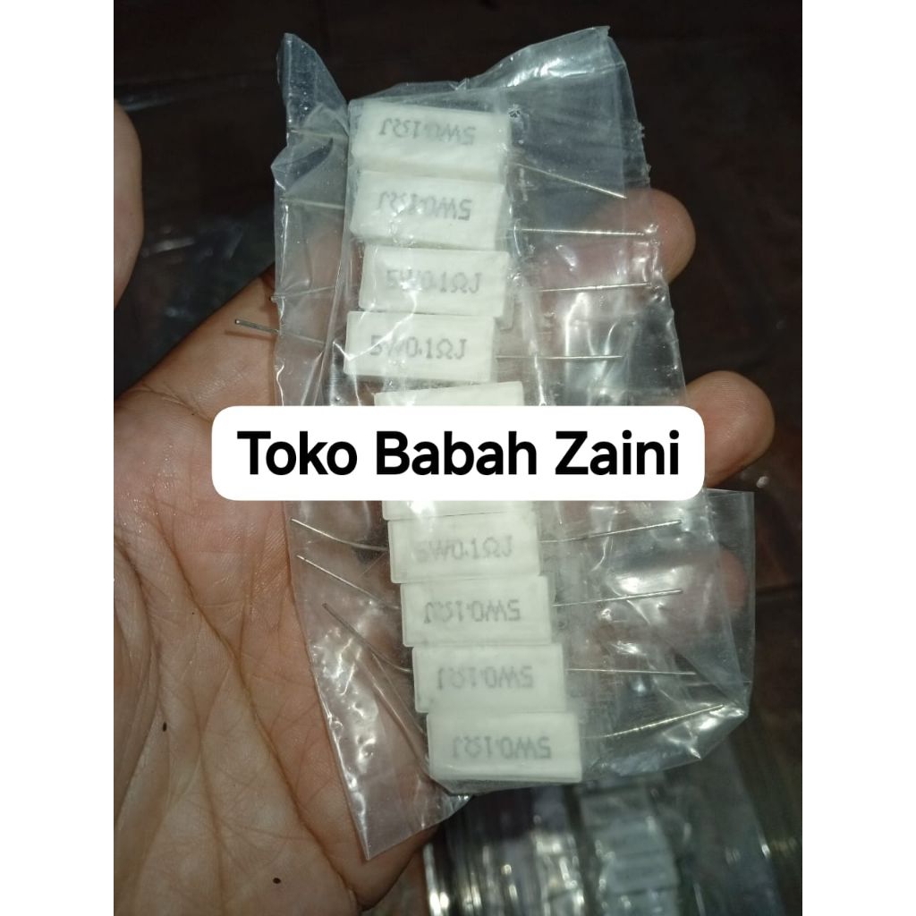 ตัวต้านทาน 10 ชิ้น 5 วัตต์ 0.1 โอห์ม R 5w R ชอล์ก 0.1