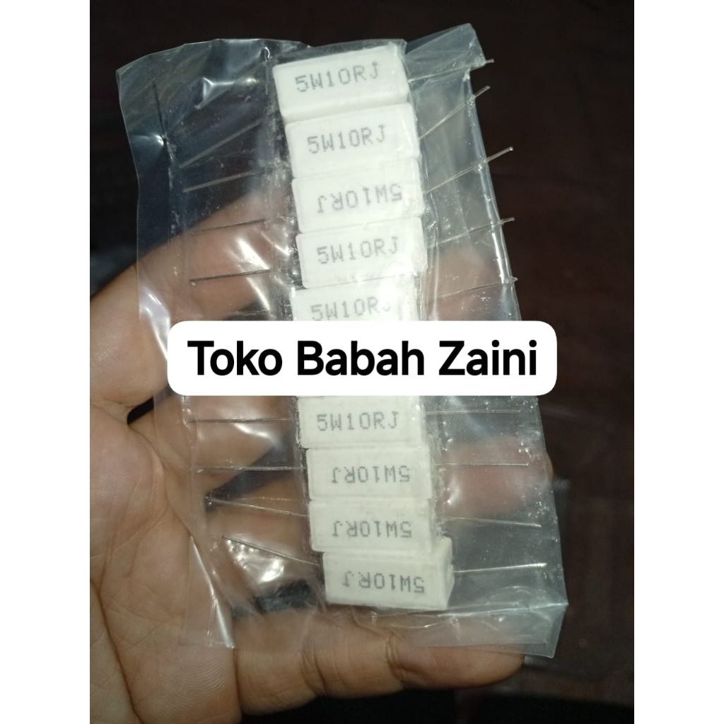 ตัวต้านทาน 10 ชิ้น 5 วัตต์ 10 โอห์ม R 5w R ชอล์ก 10r