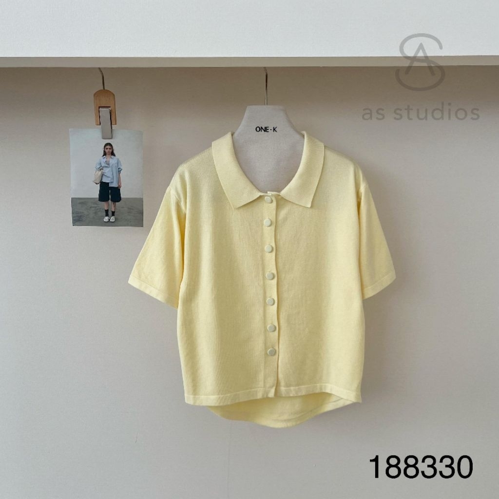 [LC] ONE-K 188330 ปกเสื้อ BUTTON TOP