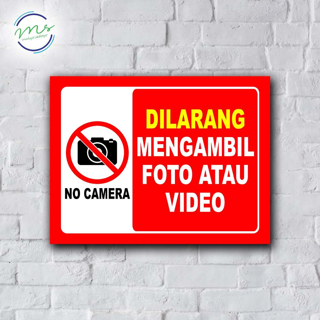 ป้ายแสดงภาพ PROHIBITED PHOTOS หรือ VIDEOS - สติ๊กเกอร์แบบกําหนดเอง