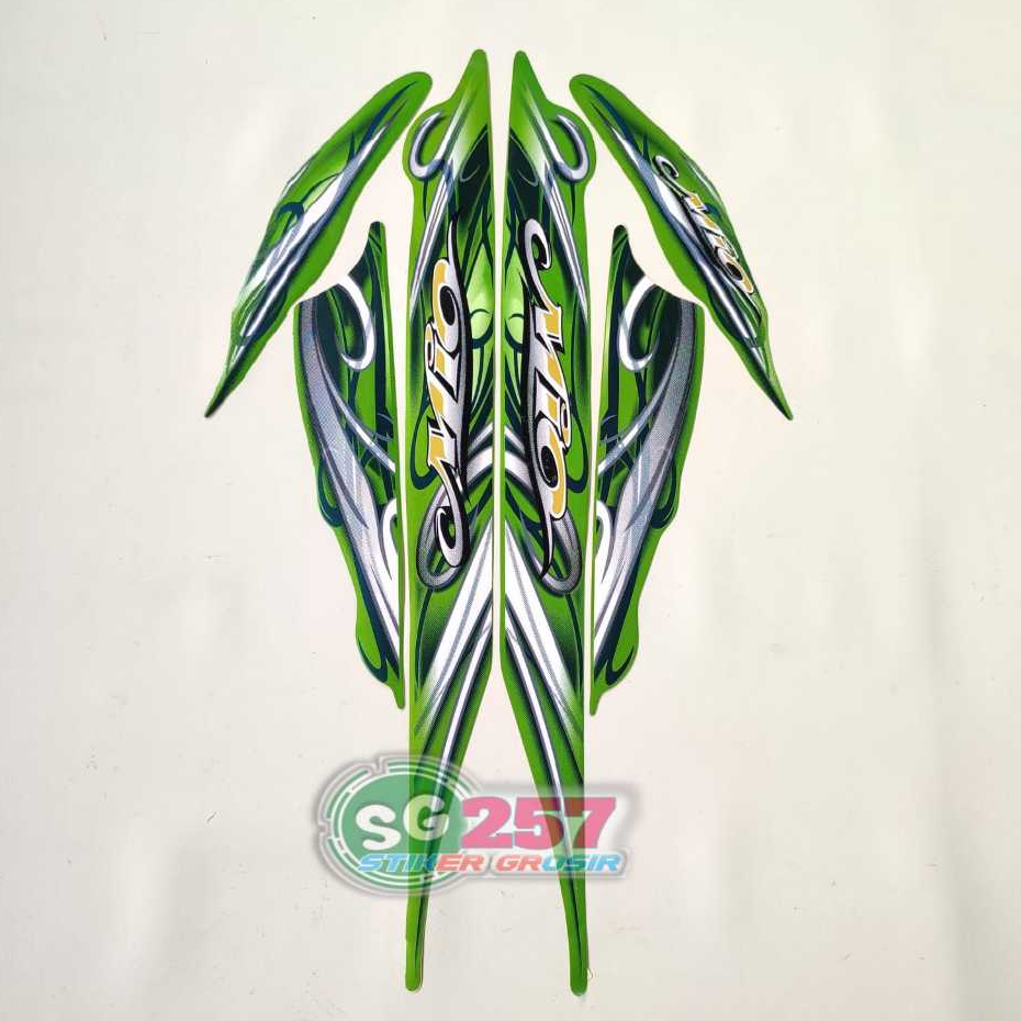 HIJAU สติ๊กเกอร์ STRIPING LES LIST BODY MOTORCYCLE YAMAHA MIO SPORTY 2010 2011 สีเขียว MIO SMILE