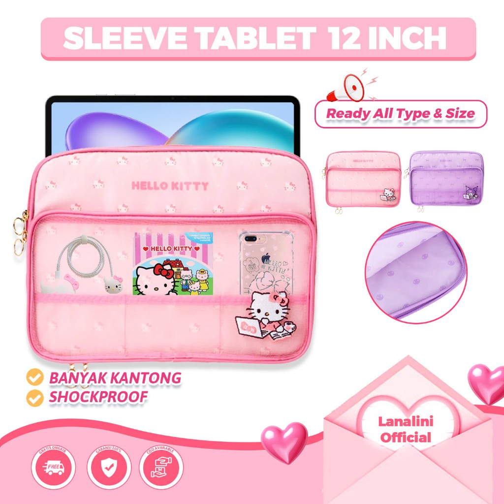 Infinix XPad 20 Pro 12 "12 นิ้ว 2025 WiFi 4G LTE แท็บเล็ต Protector กระเป๋า Hello Kitty ภาพอินเทรนด์