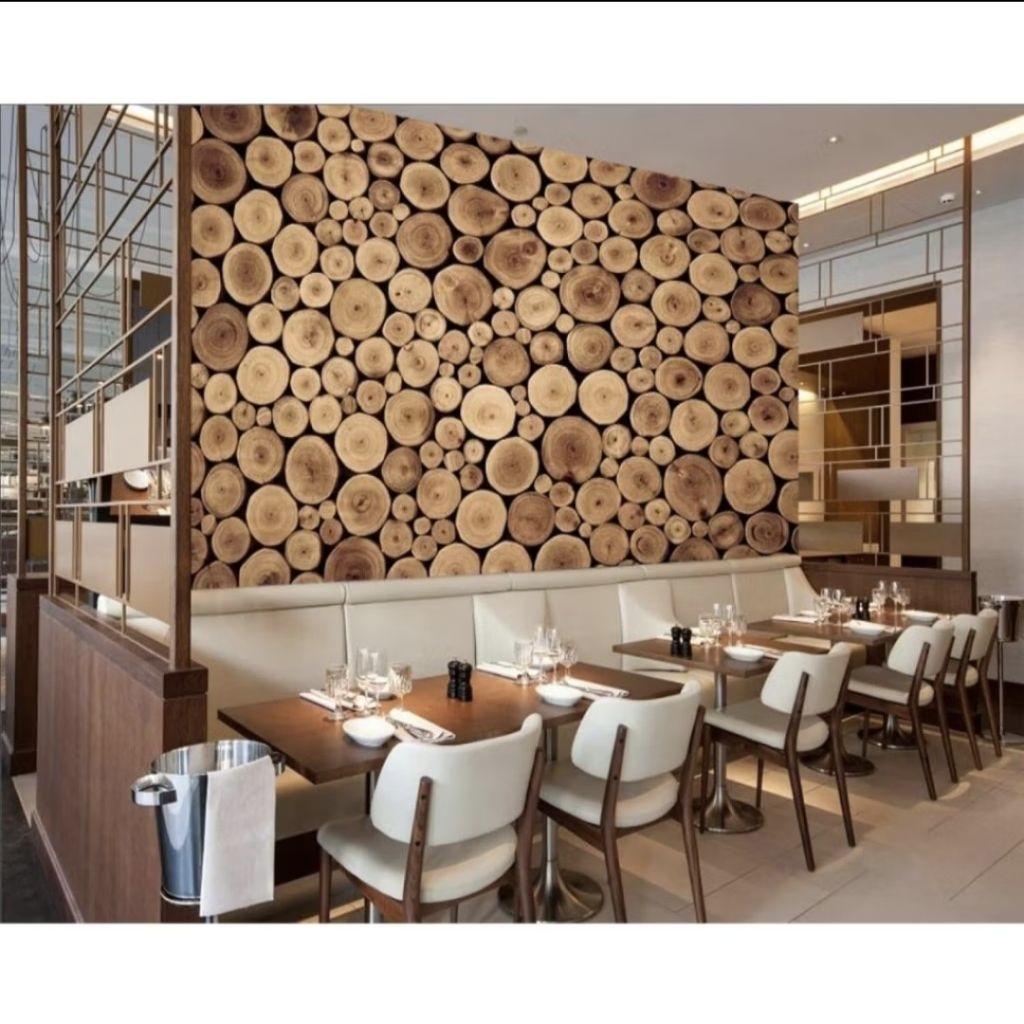 3D CUT WOOD MOTIF WALL STICKER WALLPAPER ขนาด L 8m x W 45cm