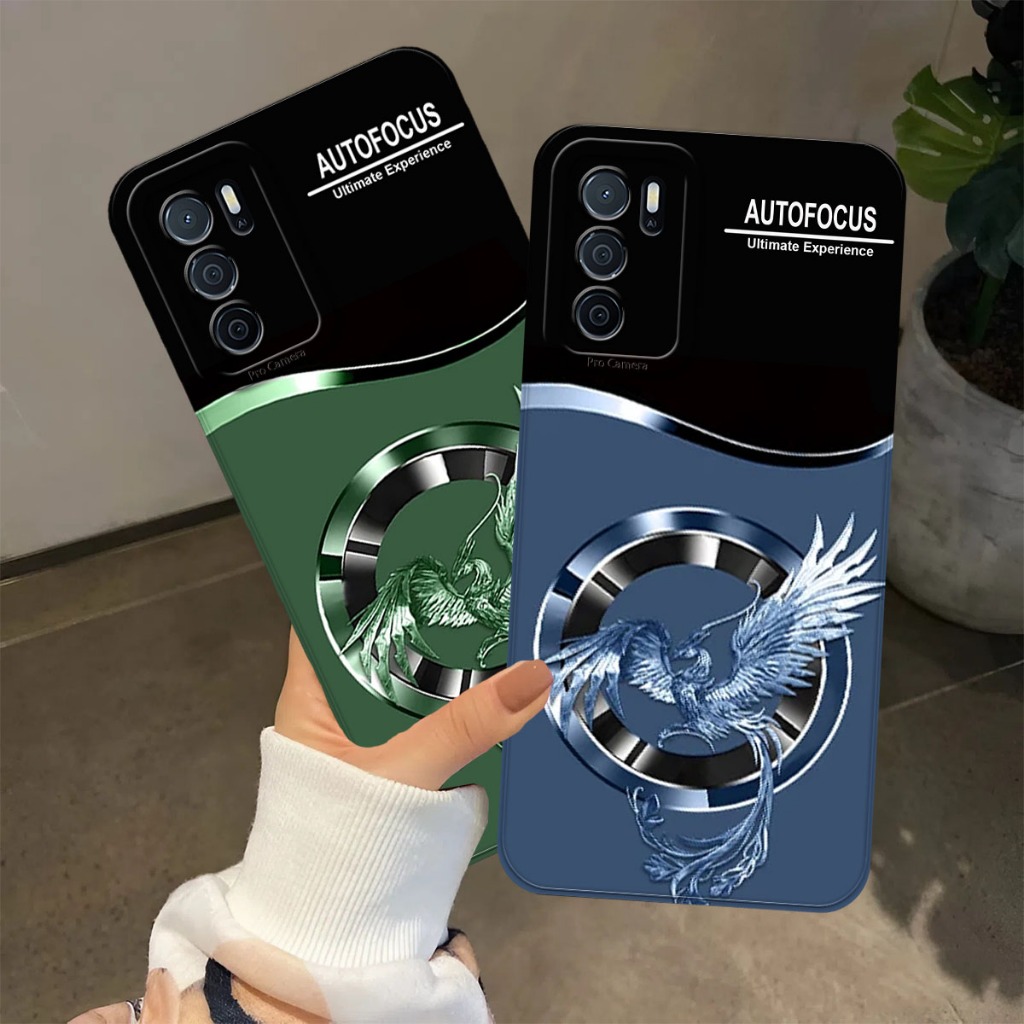 (FA-01) OPPO A16 - A54S - A54 - A55 Softcase Procamera Silicon Case circle bird motif c0ol Silicon -