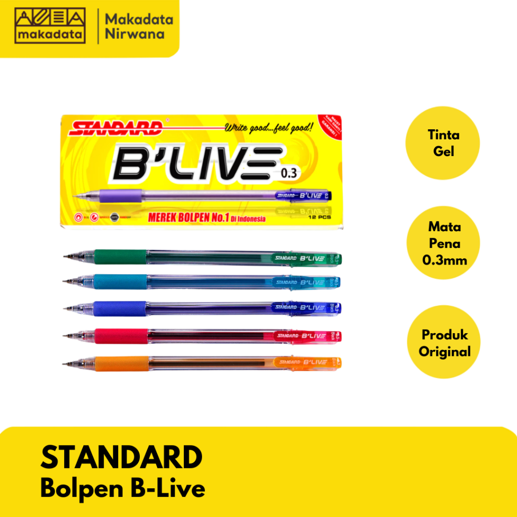 STANDARD BALLPEN/PENPEN/BOLLPOINT B-LIVE (1 แพ็ค)
