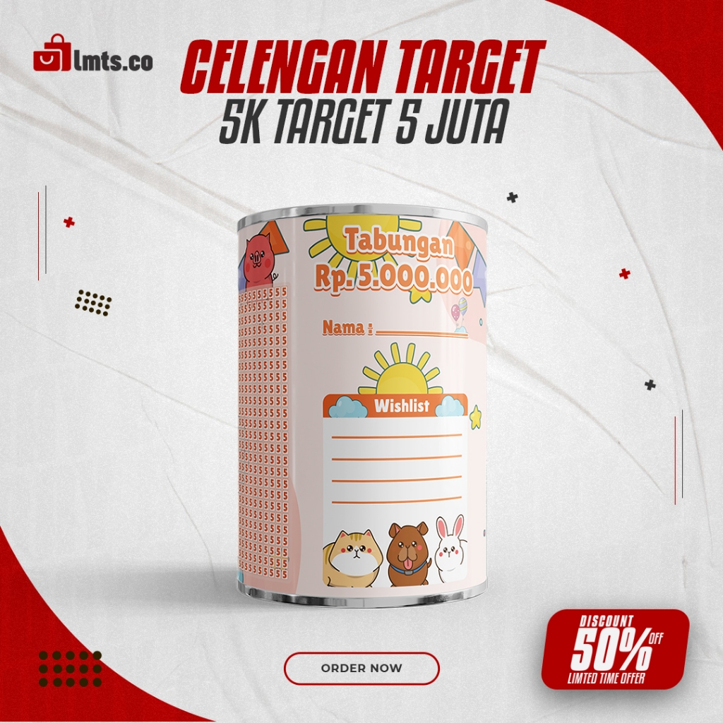 [JUMBO SIZE] Target 5k Piggy Bank Target 5 Million