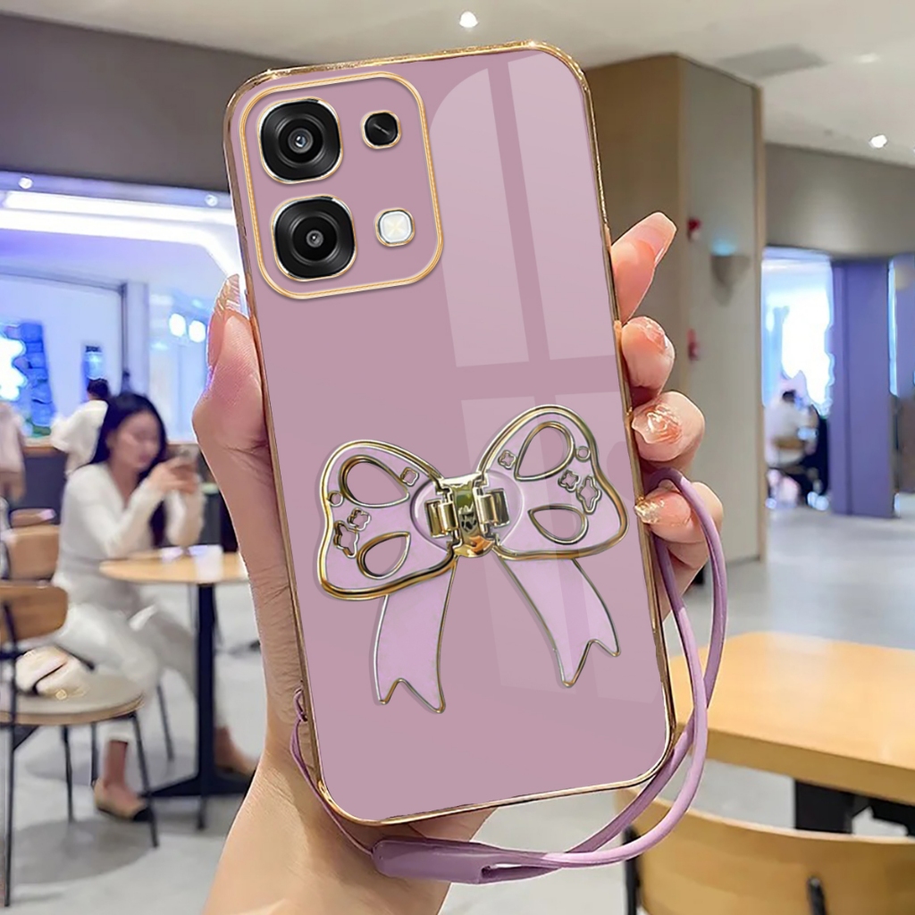 เคสนิ่ม Oppo A6, A6 Pro Case Stand Holder Silicone Luxury Plating