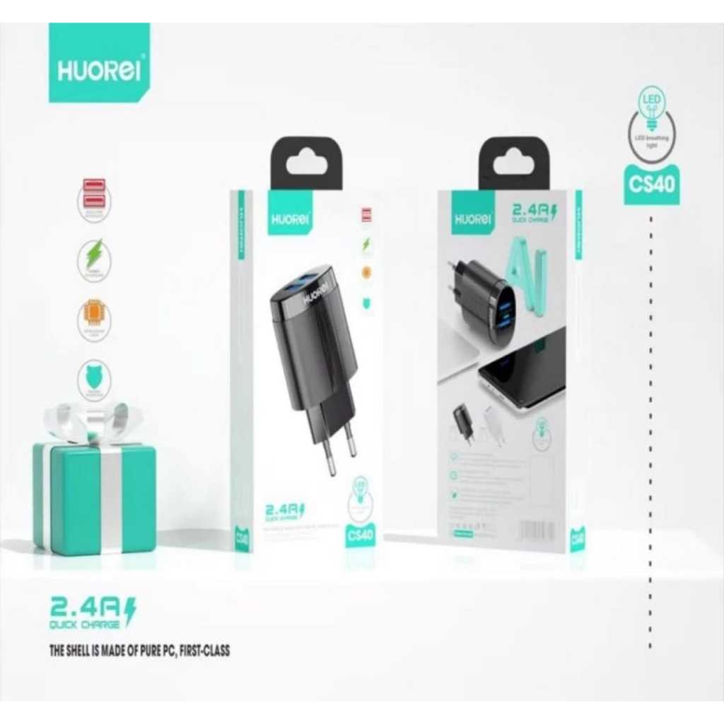 HUOREI RAPID CS49 TYPE C และ MICRO USB 2.4A RAPID CHARGER SMART CHARGER