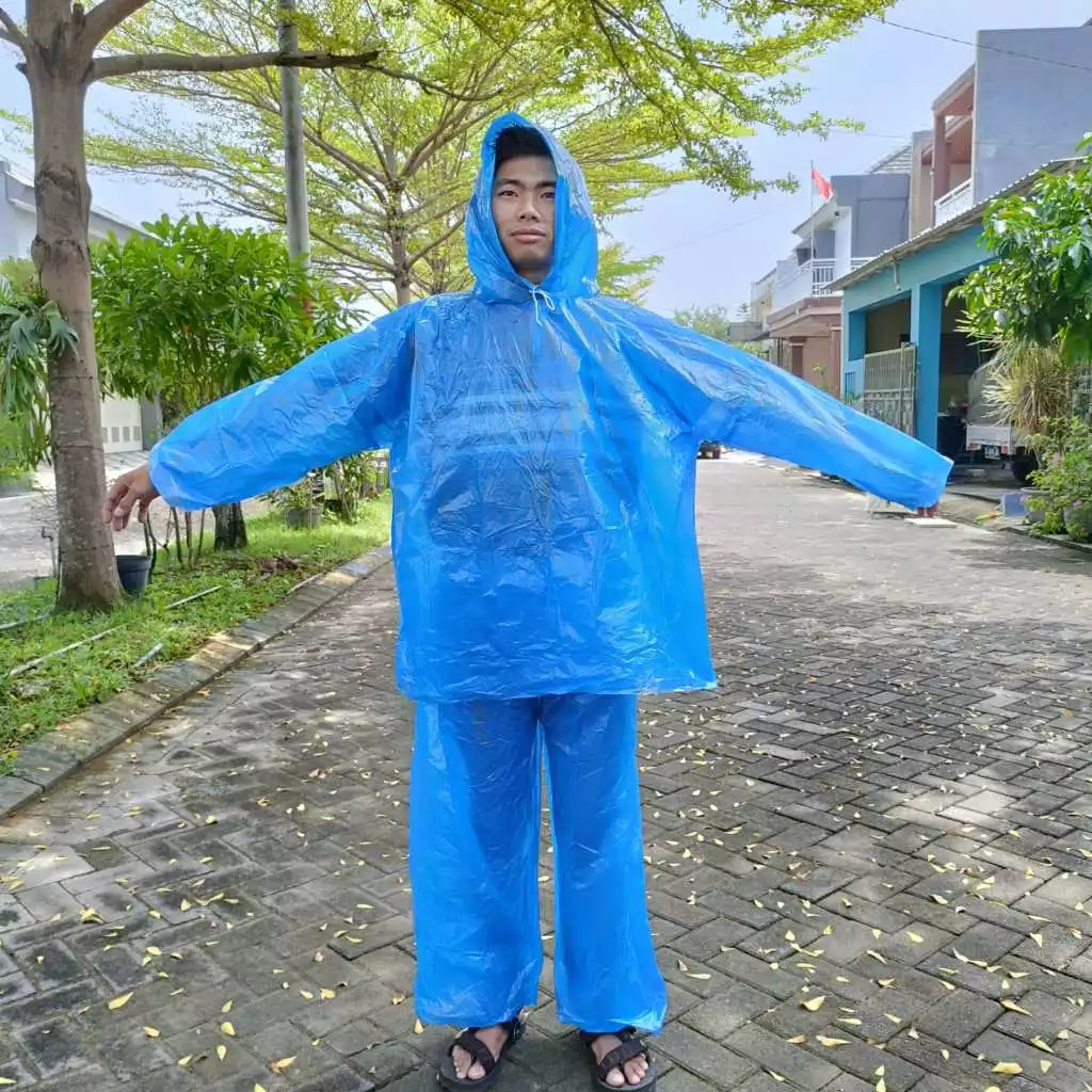 ชุดเสื้อโค้ทกันฝนและกางเกง 40 ไมครอน thumbnail 6