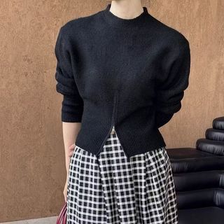 Calla Sweater Rajut Resleting / zipper Bawah | Atasan Rajut Wanita | Blouse Terbaru Kekinian