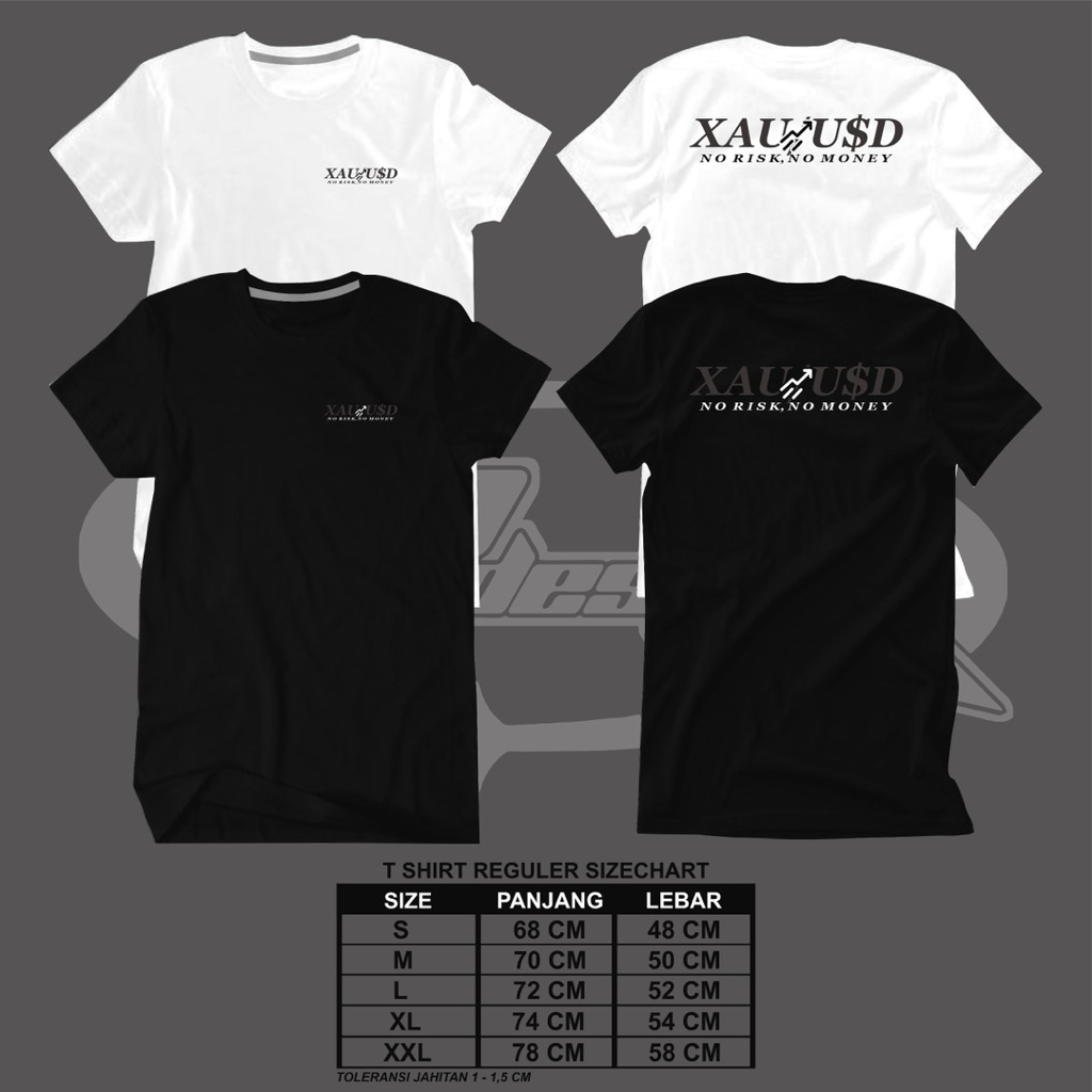 เสื้อยืด Xauusd Trade forex - เสื้อยืดปกติพร้อมการออกแบบ XAUUSD No Risk No Money unisex (เหมาะสําหรั